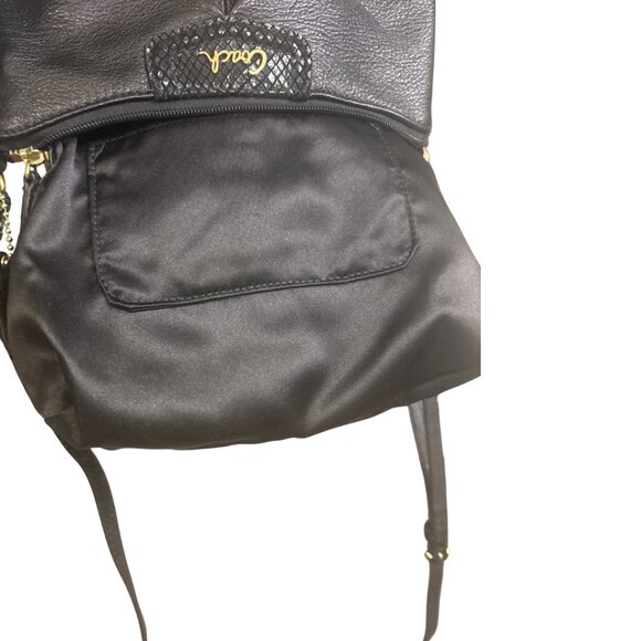 Coach Madison Black Pebbled Leather Small Crossbody Gold Hardware/Snakeskin Trim - Picture 5 of 9